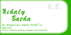 mihaly batha business card